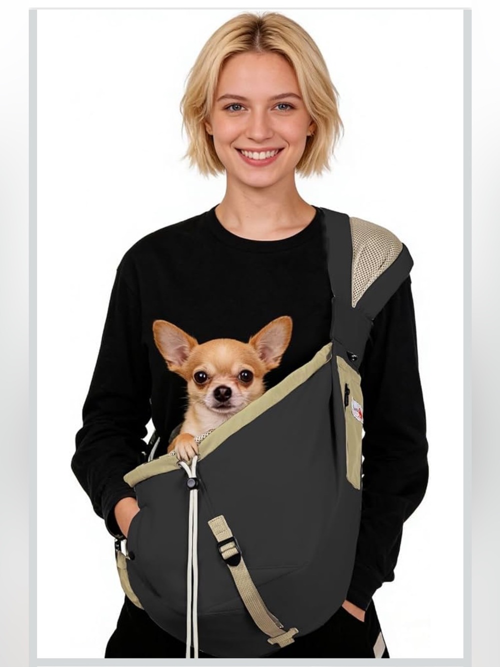 Dog Carrier Sling for Small Dogs & Cats Under 20 lbs,Hands Free for Travel NEW
